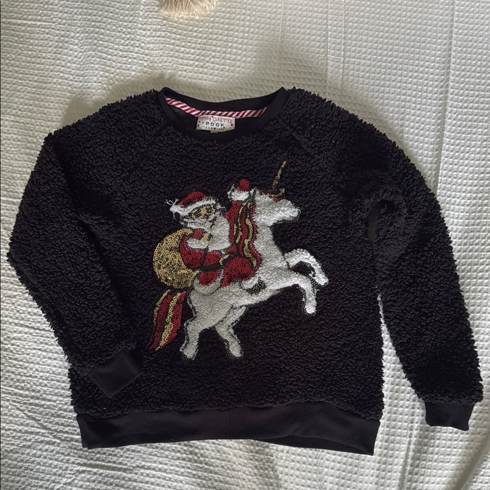 Poof! Black Fuzzy Sweater